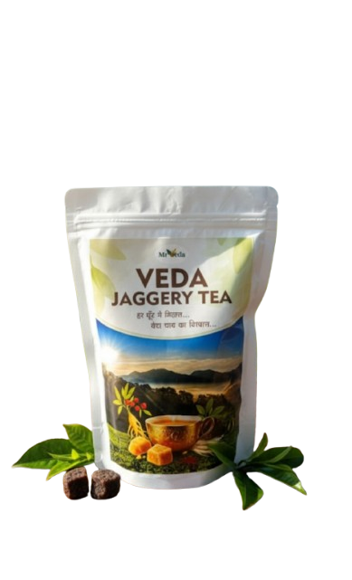 Veda Jaggery Tea – Natural & Healthy Jaggery Sweetened Tea | No Sugar | Ayurvedic Blend | Immunity Booster