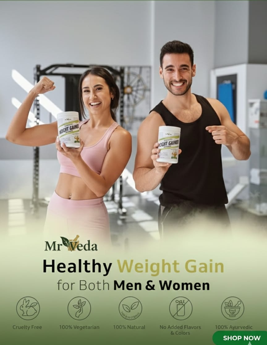 Mr. Veda Ayurvedic Weight Gainer Powder – 500g | Natural Weight Gain | 100% Ayurvedic | Boosts Appetite & Stamina